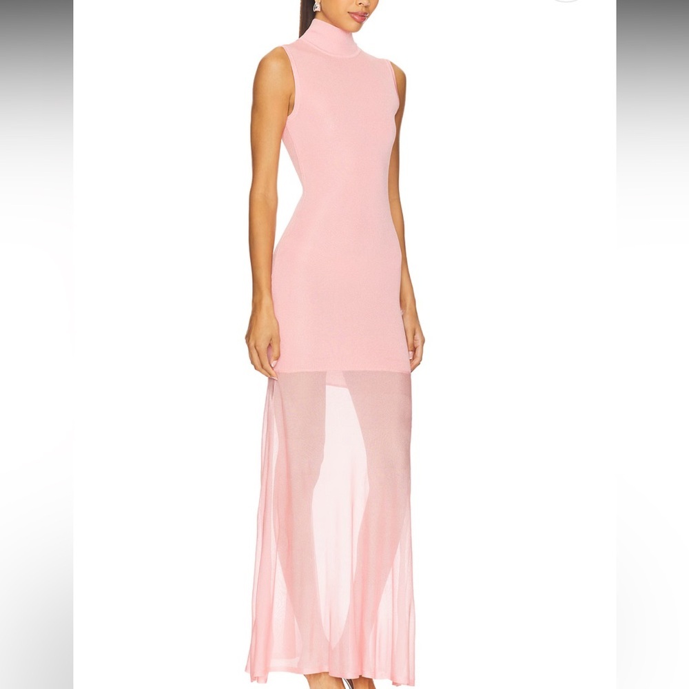 New | Seroya Amine Knit Maxi Dress in Coral Blush Small